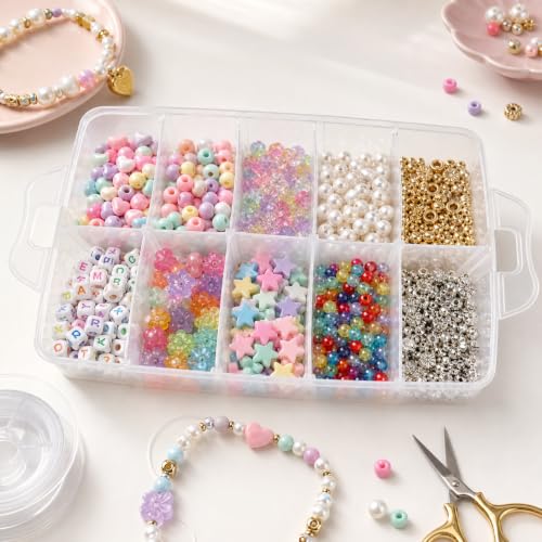 Image of Guyuyii 3-Tier Stackable Bead Organizer with Adjustable Dividers and Handle | Portable Storage Case for Craft, Sewing, Jewelry Making | Compatible with Beads, Embroidery Floss, Washi Tape, Lego Pieces