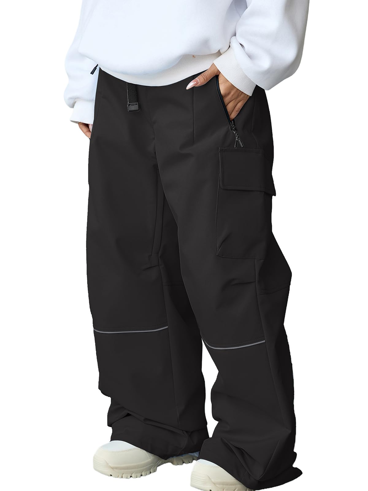 HOTIAN Skihose Damen Schneehose Wasserdicht Winddichte Warm Baggy Oversize Snowboardhose Skilanglaufhose Ski Pant Outdoorhose