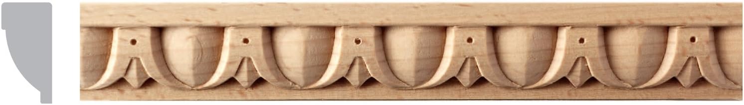 Gw842 Egg and Dart Carved Beech Wood Molding from Italy-10 pcs(Total 79 ft with Each Piece 1"W x 1/2"Th x 95"Long)