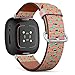 CJBROES Replacement Leather Watch Band, Compatible with Fitbit Versa 3 and Fitbit Sense of Wristband Bracelet Accessory - Cute Kids Girls Boys
