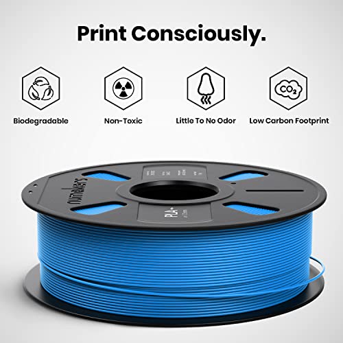 Image of NUMAKERS PLA+ 3D Printer Filament, 1.75mm, Dimensional Accuracy + /- 0.03 mm, 1 kg Spool (2.2 lbs), Compatible with Most FDM Printers (Light Blue)