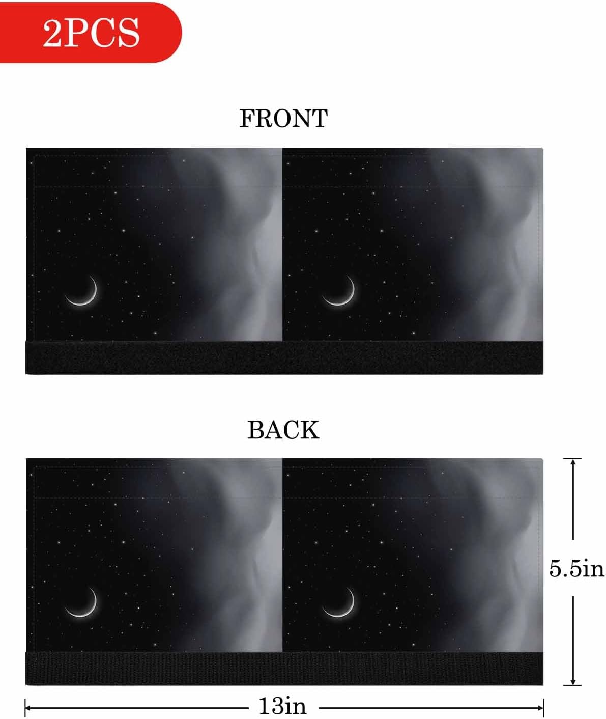 Night Stars Moon Refrigerator Door Handle Covers Set of 2, Modern Abstract Art Cloud Fog Kitchen Fridge Microwave Oven Dishwasher Stove Cabinet Handle Protectors, Washable Appliance Decor