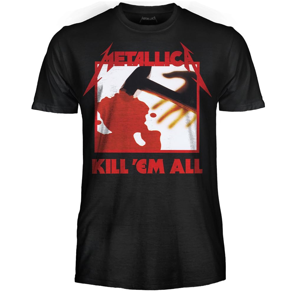 Metallica Kill 'Em All T-Shirt Official Rock Band Heavy Metal Unisex Adult Boy T-Shirt, Kill 'Em All, S