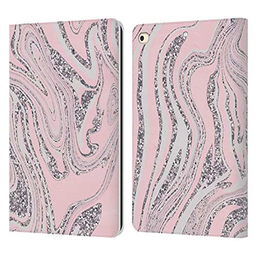 Étui portefeuille iPad 9.7 2018 cuir LebensArt Rose Géode