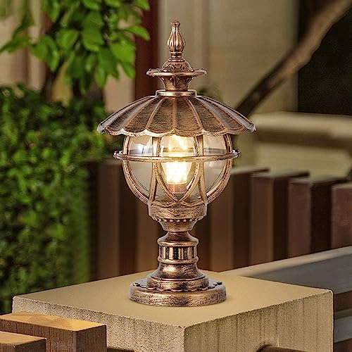 Lanterne de rue bronze avec globe en verre clair pour éclairage extérieur - 3