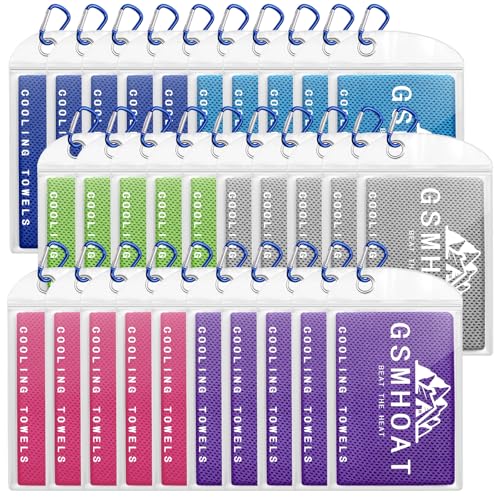 Gsmhoat 30 Pack Cold Towels for Hot Weather 40x12 Bulk Cooling Towel for Neck and Face Neck Cooling Rags for Sports Gym Yoga Scooer Golf