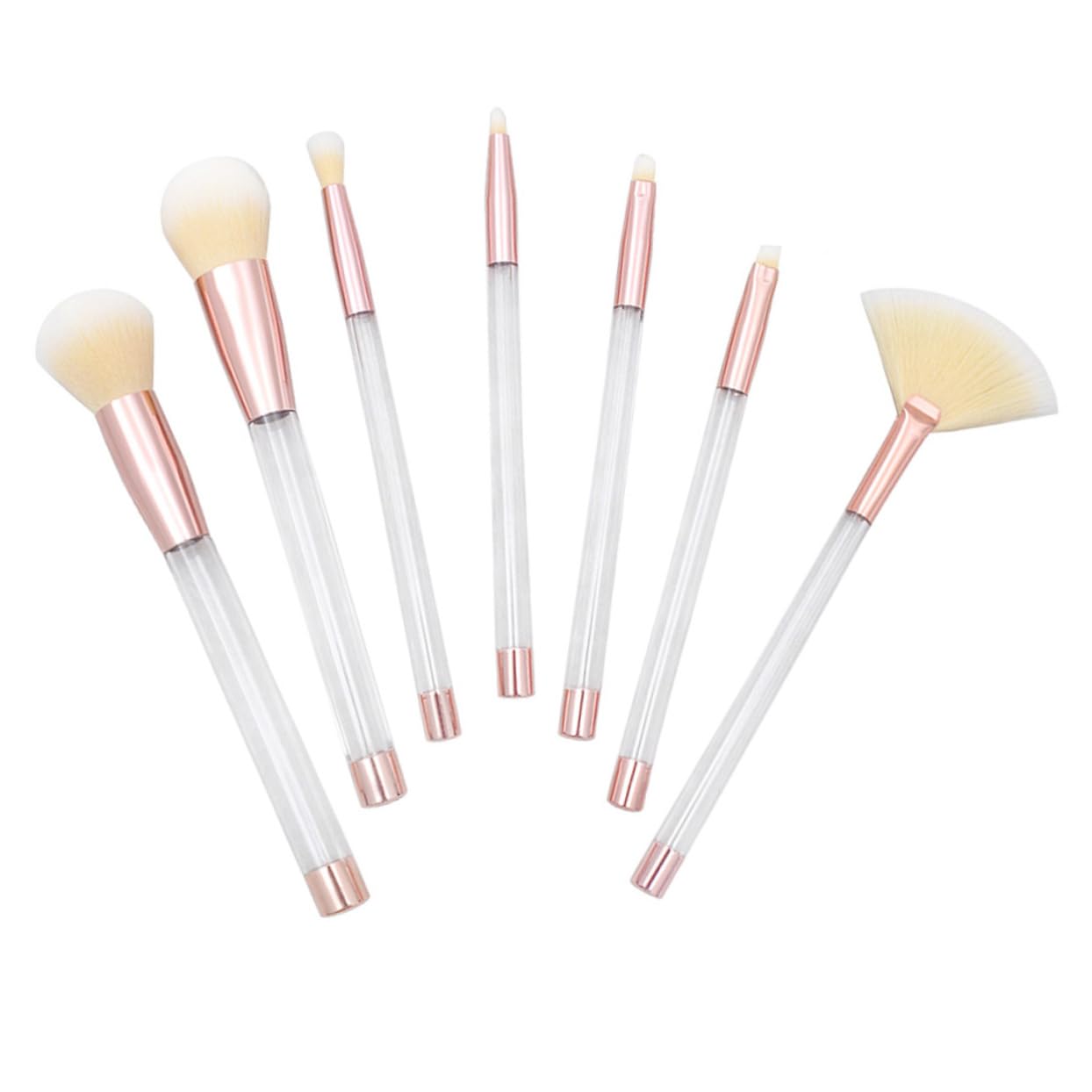 MAGICLULU Set Di 21 Pennelli Con Manico in Cristallo Set Di Pennelli Per Il Trucco Per Donne Kit Di Pennelli Per Cosmetici Con 5 Manici in Tubo Vuoto Fondo Oro Rosa