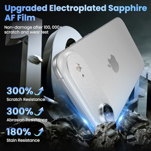Image of Uyiton Compatible with iPhone Air Camera Lens Protector - [Not Easy to Break][Strong Adsorption][Case-Friendly] Metal Tempered Glass Rear Camera Screen Cover - Cloud White