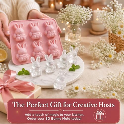 Molde de Hielo Silicona 3D Conejito 6 Cavidades miniatura 6