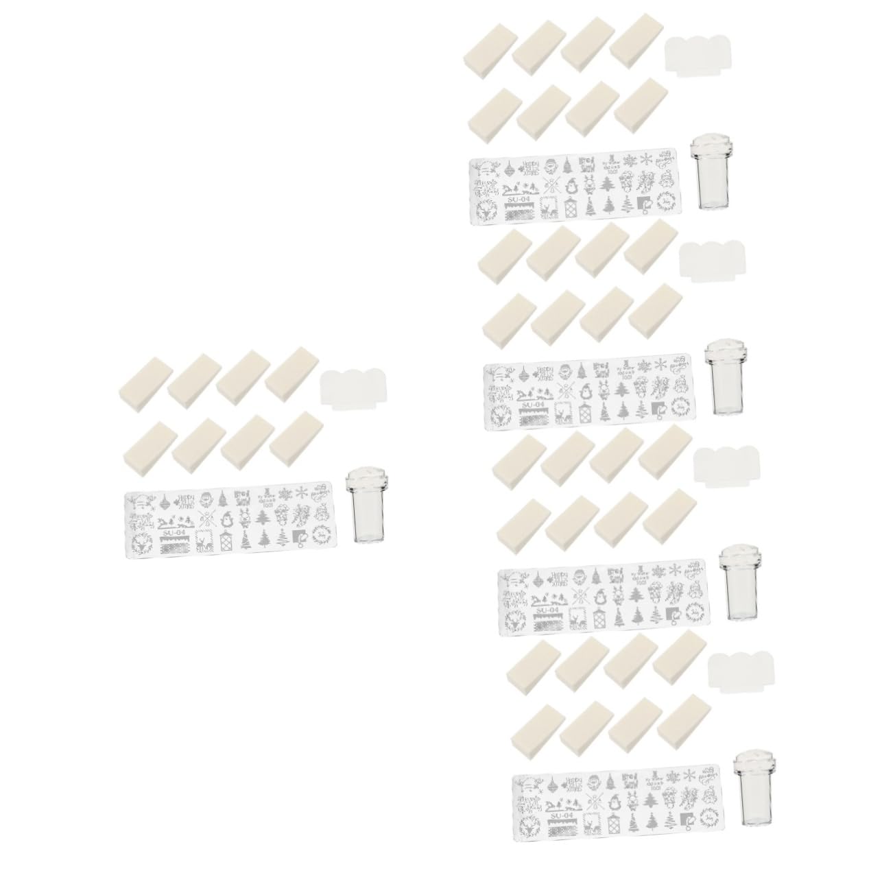 FRCOLOR 5sets Stampini Per Unghie Creativi Kit Manicure Piastre Per Stamping e Spugne Per Decorazioni Unghie Te Per e Ragazze