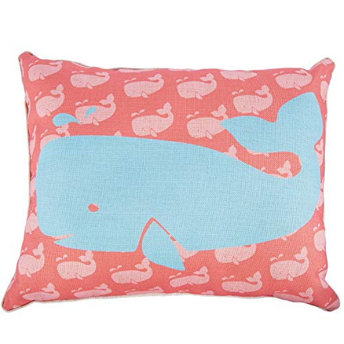 Beachcombers, Int'l 16" x 20" Cotton Linen Rectangle Whale Throw Pillow Case with 100% Polyester Insert