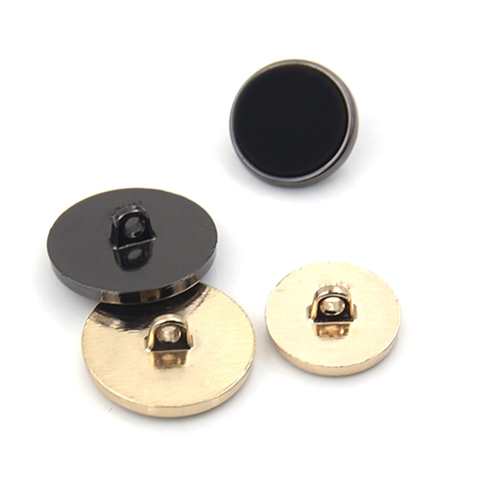 Starożytny Ginuwine Czarny płaski guzik metalowy ze złotą obwódką do marynarek, garniturów, płaszczy i mundurów, 16 mm/20 mm, opakowanie 10 sztuk(Grey+Black,16mm)