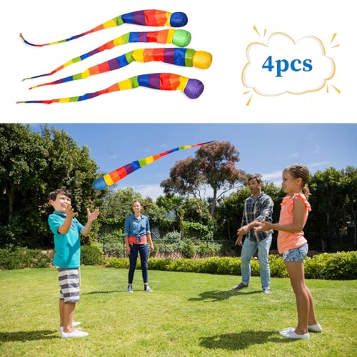 BGNXHYB 4 Stück Rainbow Tail Ball, Kinder Ball Spielzeug, Kometenball Schweif B-All, Regenbogenkometenspielzeug für Kinder, Lernspielzeug Für Sportbälle, Catch Tail Schaumstoffbälle (Farbe Zufällig)
