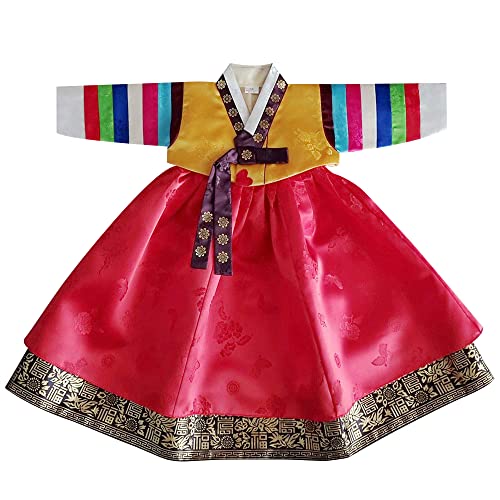 Korean Baby Girl Hanbok for 1~8y/o Multi-Colored Sleeve Jeogori Girl Baby Kids Hanbok Korean Traditional Dress
