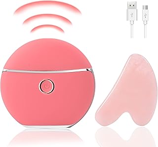 Electric Gua sha with Manually Gua Sha, Facial Body Sculpting Gua Sha Massager Anti Aging Facial Beauty Instrument Scraping Massage Beauty Scraping Instrument Hand Scraping Tools (Pink)