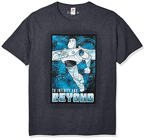 Disney Men's Toy Story Buzz Lightyear Infinity Beyond Graphic T-Shirt, Charcoal Heather, 4X-Large