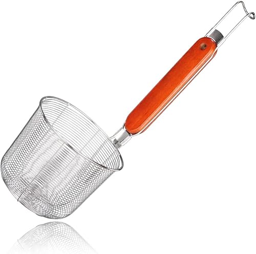 Miniatura 7 de TENTA KITCHEN Colador de fideos de bola de masa de espagueti de malla de acero inoxidable 18/8 de alta calidad, diámetro de la boca, cesta de 3.8