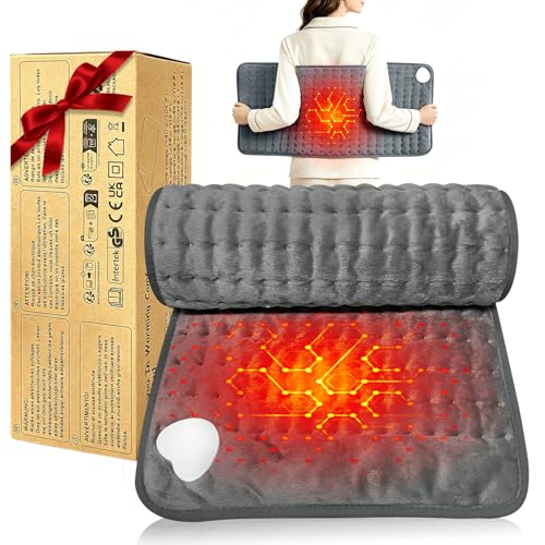 Electric Heating pad for Back Neck Shoulder Knee Arms Legs- Electric Heat Pads with 6 Heat Settings & Auto Shut Off Heat Heating Pad for Birthday Mother Father Girl Men Women