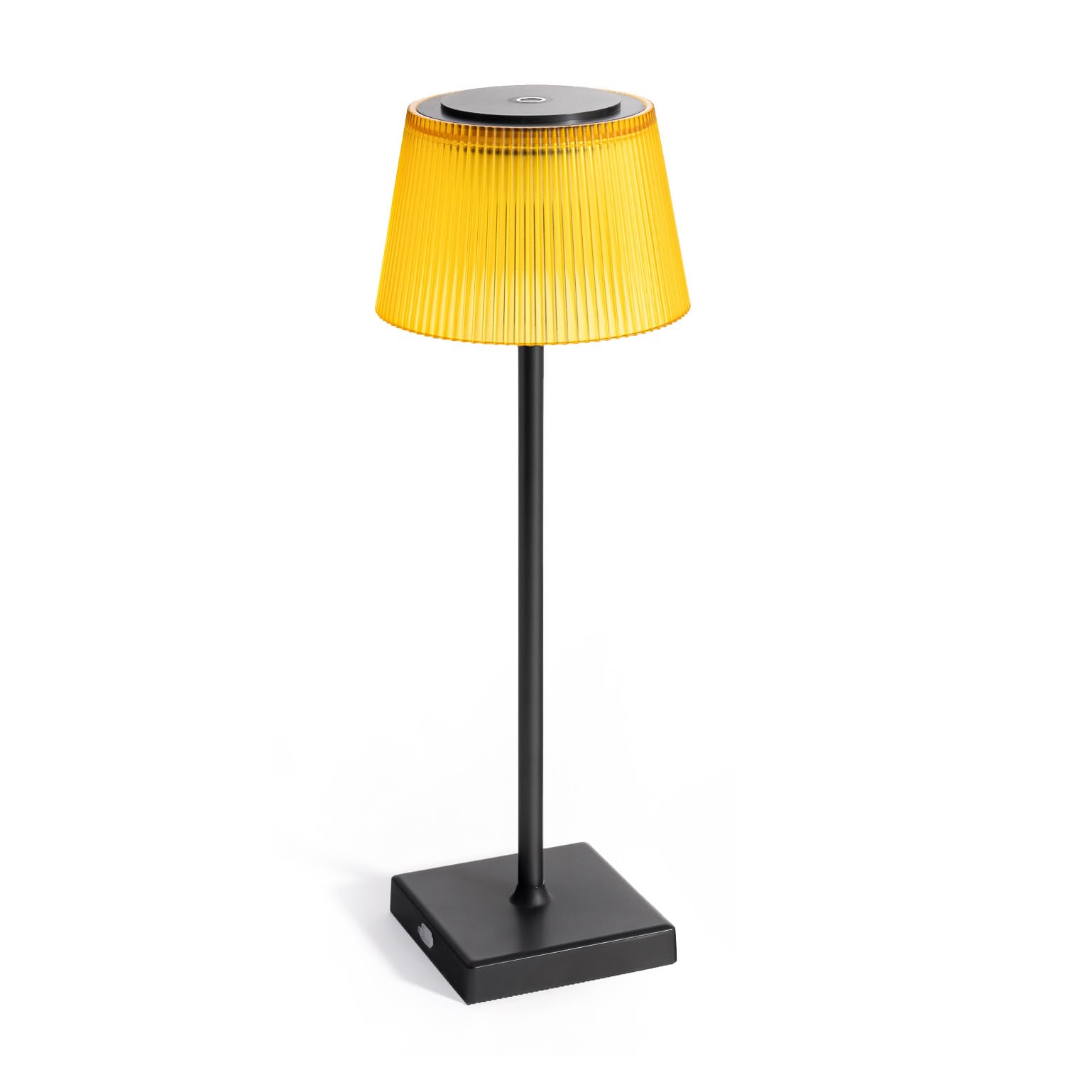 Auraglow Black/Yellow Rechargeable Cordless Led Table Lamp, Indoor & Outdoor Battery Operated Lamp, For Home, Desk, Dining, Living Room, Bedroom & Garden Party (, 1 Pack)