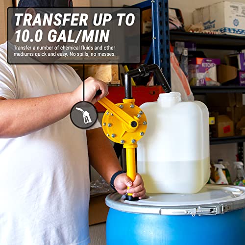 Tera Pump Chemical Resistant Fast Transfer 10 Gpm Rotary-Action Drum Pump For 15 To 55 Gallon Drum Barrels #TOP1