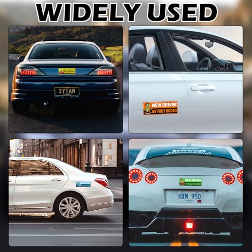 Image of 5Pcs Turtle Novice Driver Car Stickers, Beginner Magnet Supplies for Car Student Driver Sign, Lovely New Driver Sticker Supplies Suitable for Keeping a Safe Distance on The Road