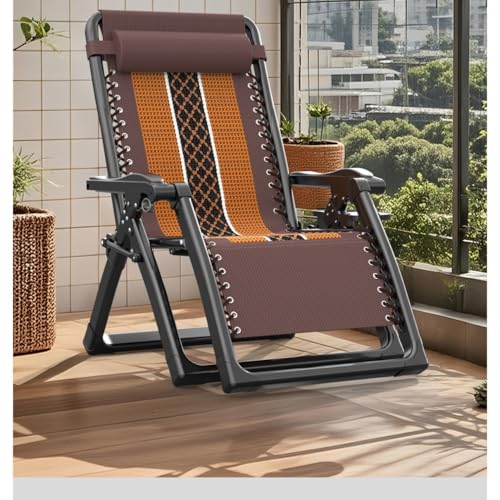 Chaise longue pliante kaki avec dossier robuste pour balcon - 6