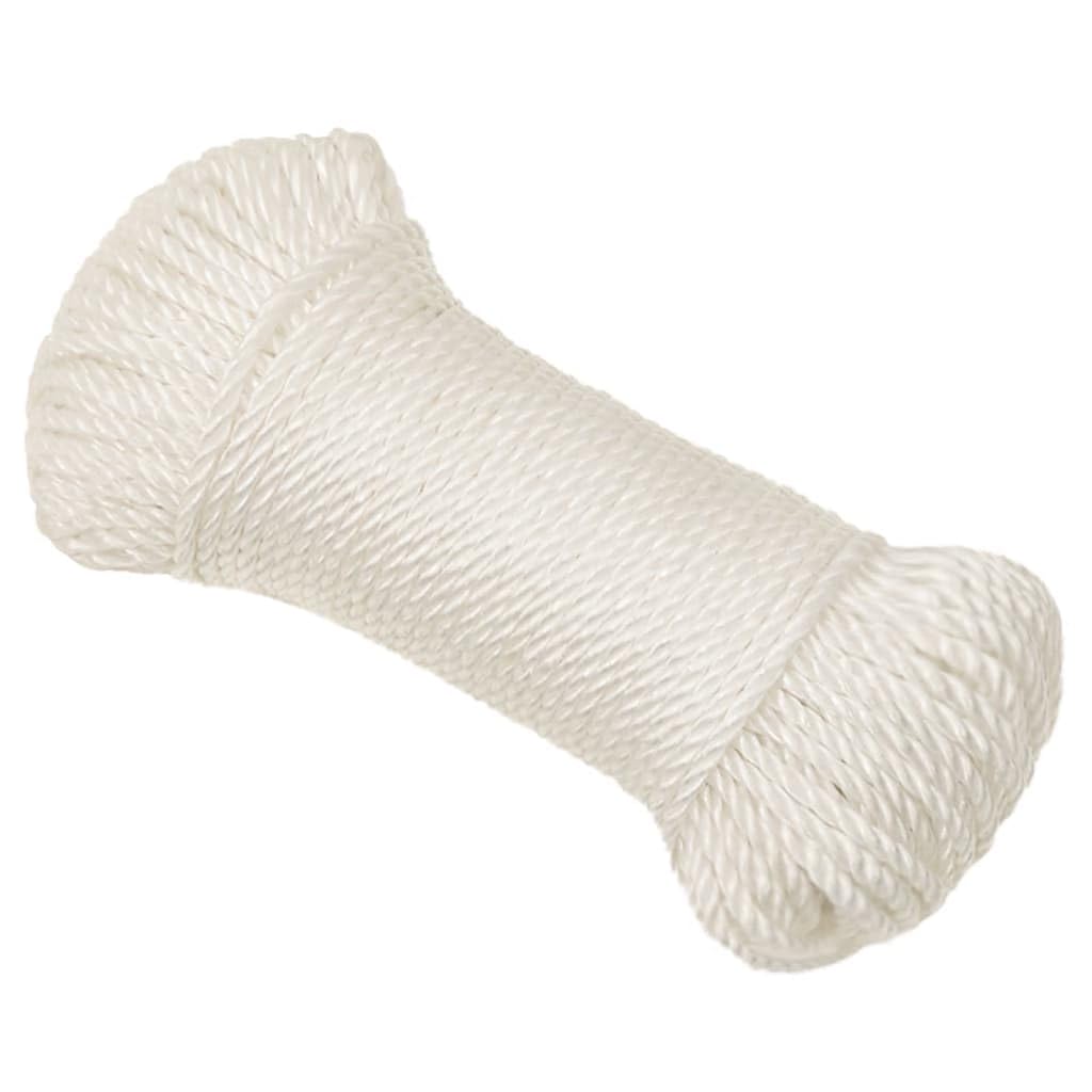 vidaXL Braided Polypropylene Work Rope - Durable & Weather-Resistant 3mm Dia./50m Length, White Poly Cord for Multipurpose Use Indoors & Outdoors โ image 1