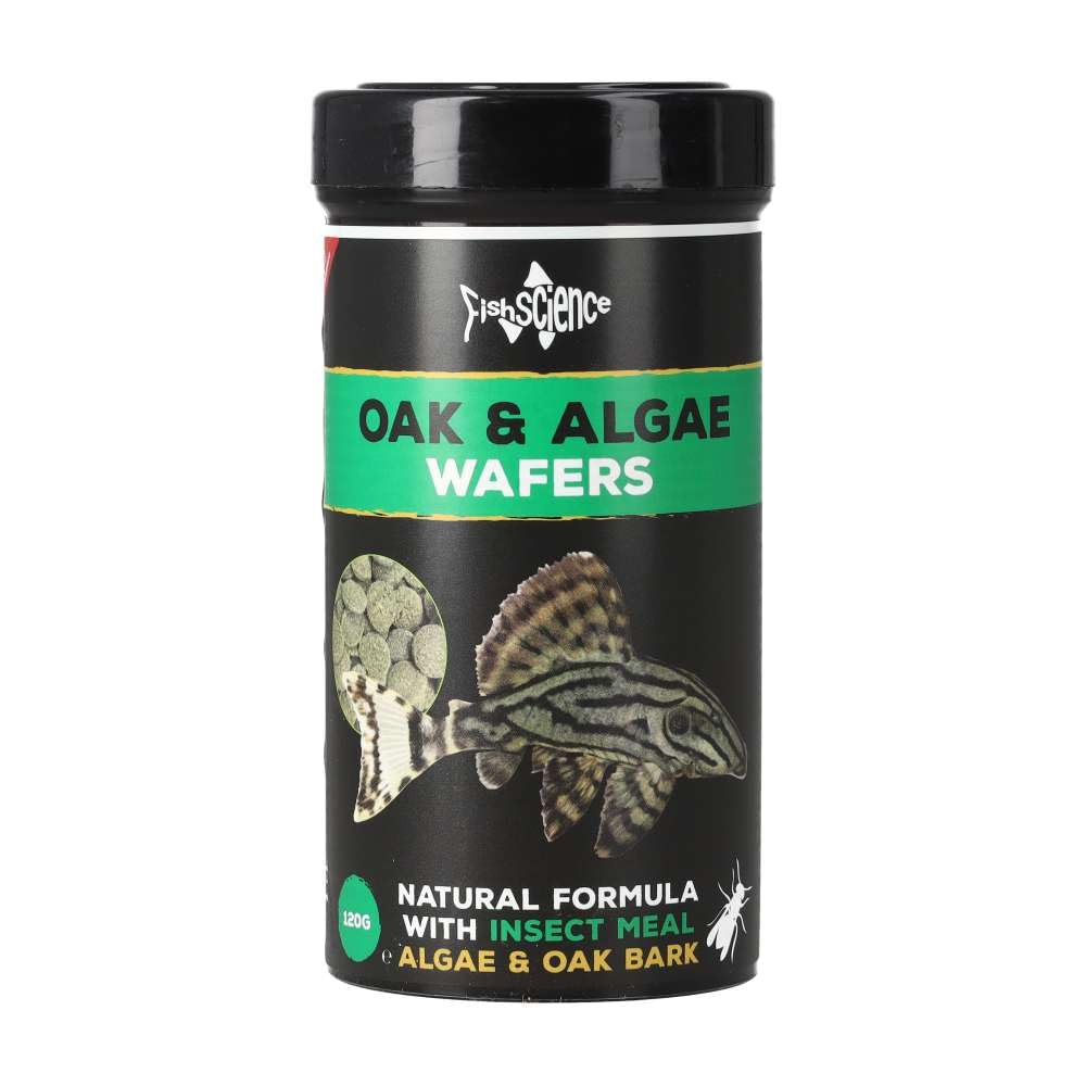 FishScience Oak & Algae Wafers 120g Aquarium Fish Food