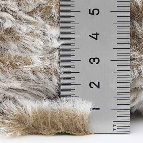 Image of NICEEC 2 Skeins Faux Fur Yarn Super Soft, Chunky & Fluffy, Eyelash Yarn for Crochet & Knitting (Total Length 70yds,3.53oz) - Light Brown
