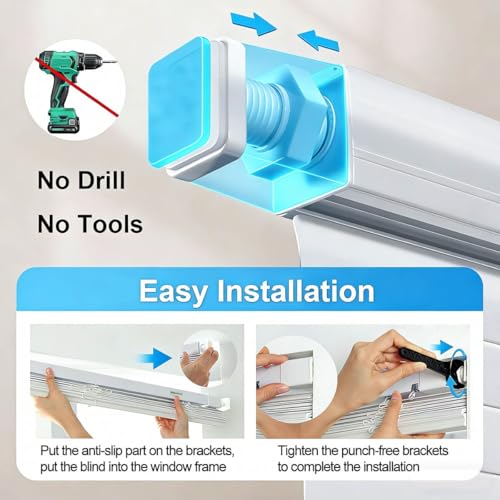 Mini persianas horizontales amarillas de aluminio con sistema sin taladro 4