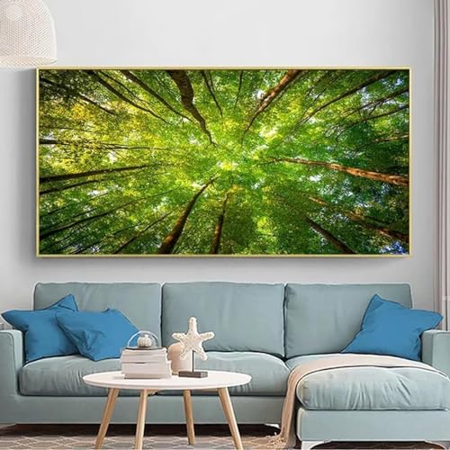 Affiche paysage vert grand format pour salon et chambre moderne