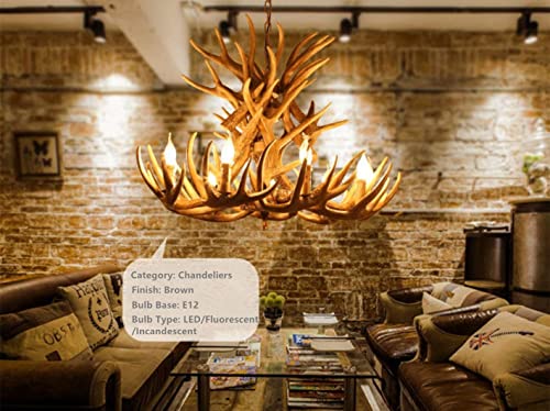 Dmuniz Chandeliers Chandelier Resin Antler,Farmhouse Vintage Rustic Candle Ceiling/9 Lights #TOP1