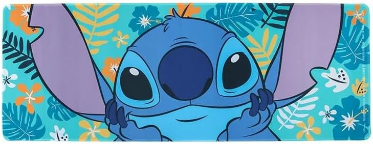 Paladone Stitch Desk Mat - Officially Licensed Disney, Non-Slip Rubber Mouse Pad, Vibrant Lilo & Stitch Tropical Design, Perfect for Gaming, Working or Browsing, Home Office Accessory