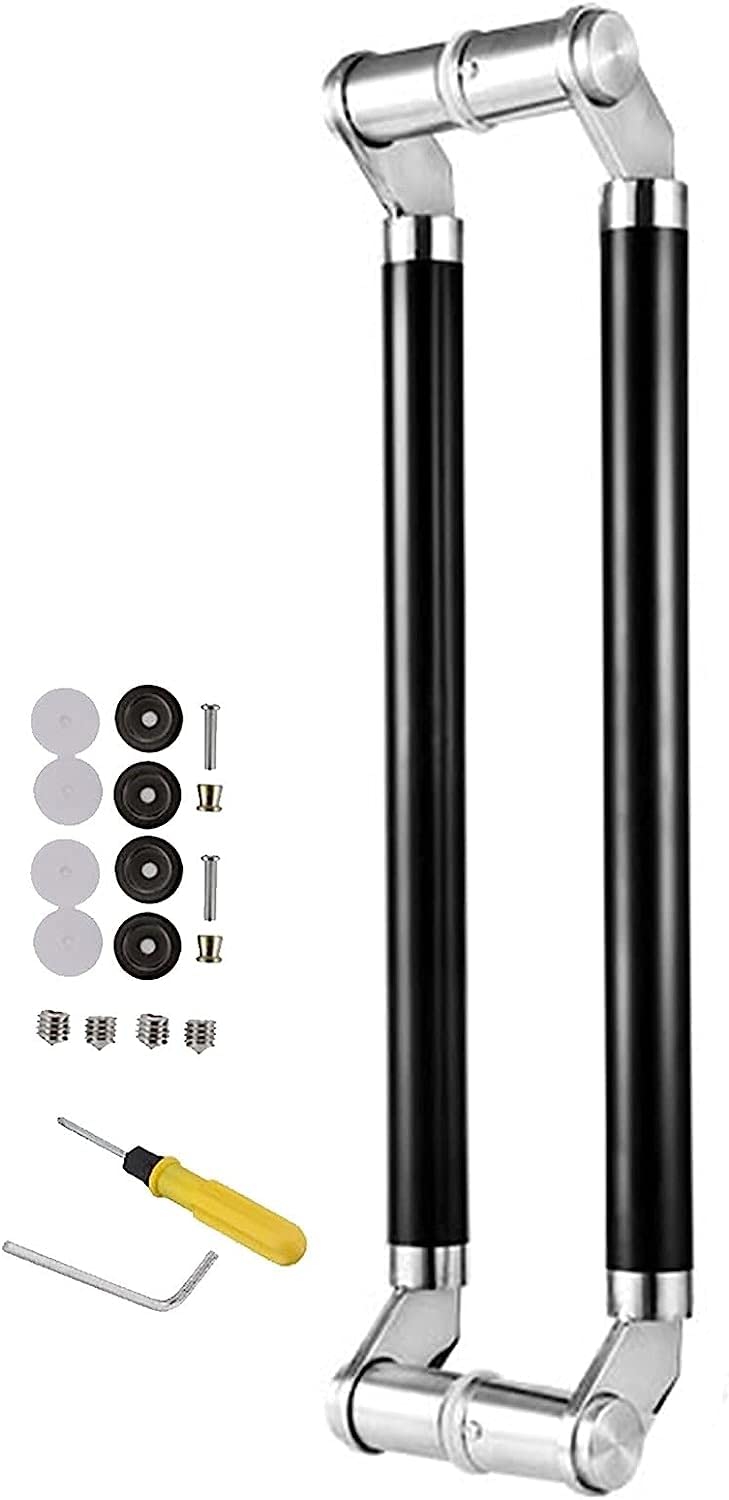 vfdaSWQQ Door handle, Heavy Duty Stainless Steel Commercial Barn for Kitchen/Bathroom,Back-to-Back Model(Black,120Cm(47.2In))
