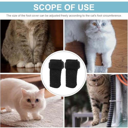 JEYORZY 4 Stück verstellbare Katzenschuhe aus Netzstoff, Atmungsaktiv Katzenpfotenschutz, Katzenstiefel zum Baden von Haustieren, Schneiden von Nägeln, Überprüfen