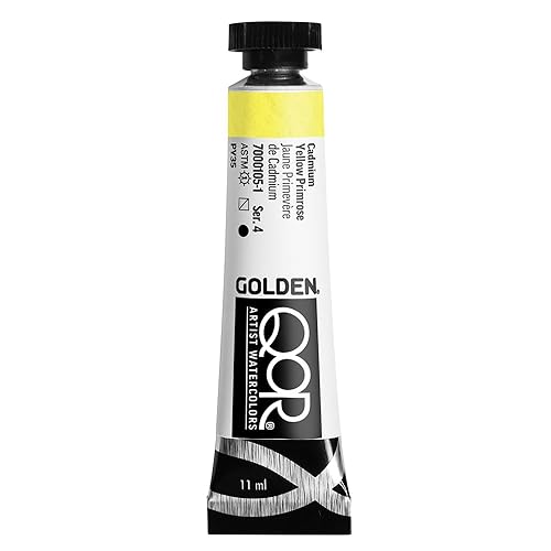 GOLDEN QoR Artist Watercolors, Cadmium Yellow Primrose, 11 ml Tube,