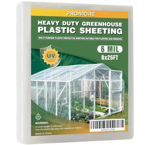 6 Mil Plastic Sheeting, 8x25 FT, Heavy Duty Greenhouse...