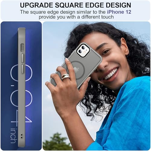 Image of MOCCA Strong Magnetic for iPhone 12 Case /iPhone 12 Pro Case, [Compatible with Magsafe][Mil-Grade Drop Protection] Slim Shockproof Translucent Protective Phone Case for iPhone 12 /12 Pro, Titanium Gray | Fits iPhone 12 /12 Pro | 10ft Drop | Compatible with MagSafe | Anti-Slip Matte | Raised Camera & Screen Lip | Ultra-Slim