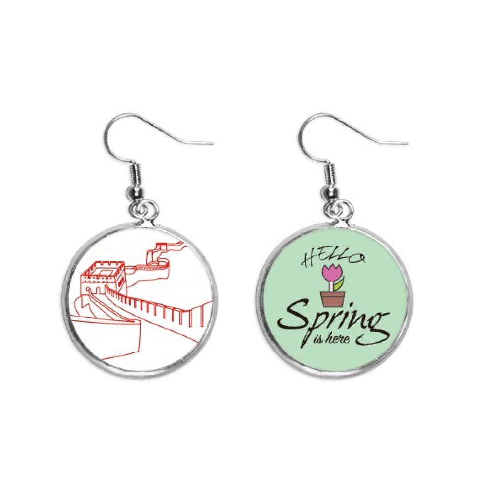 Pendientes de la Gran Muralla China roja para looks de primavera y joyas 5