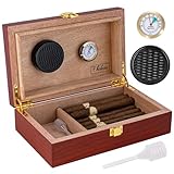 Château Avant Premium Cigar Humidor Spanish Cedar Wood Case Magnetized Lid Hygrometer Humidifier Cigar Box Gift for Afficionados