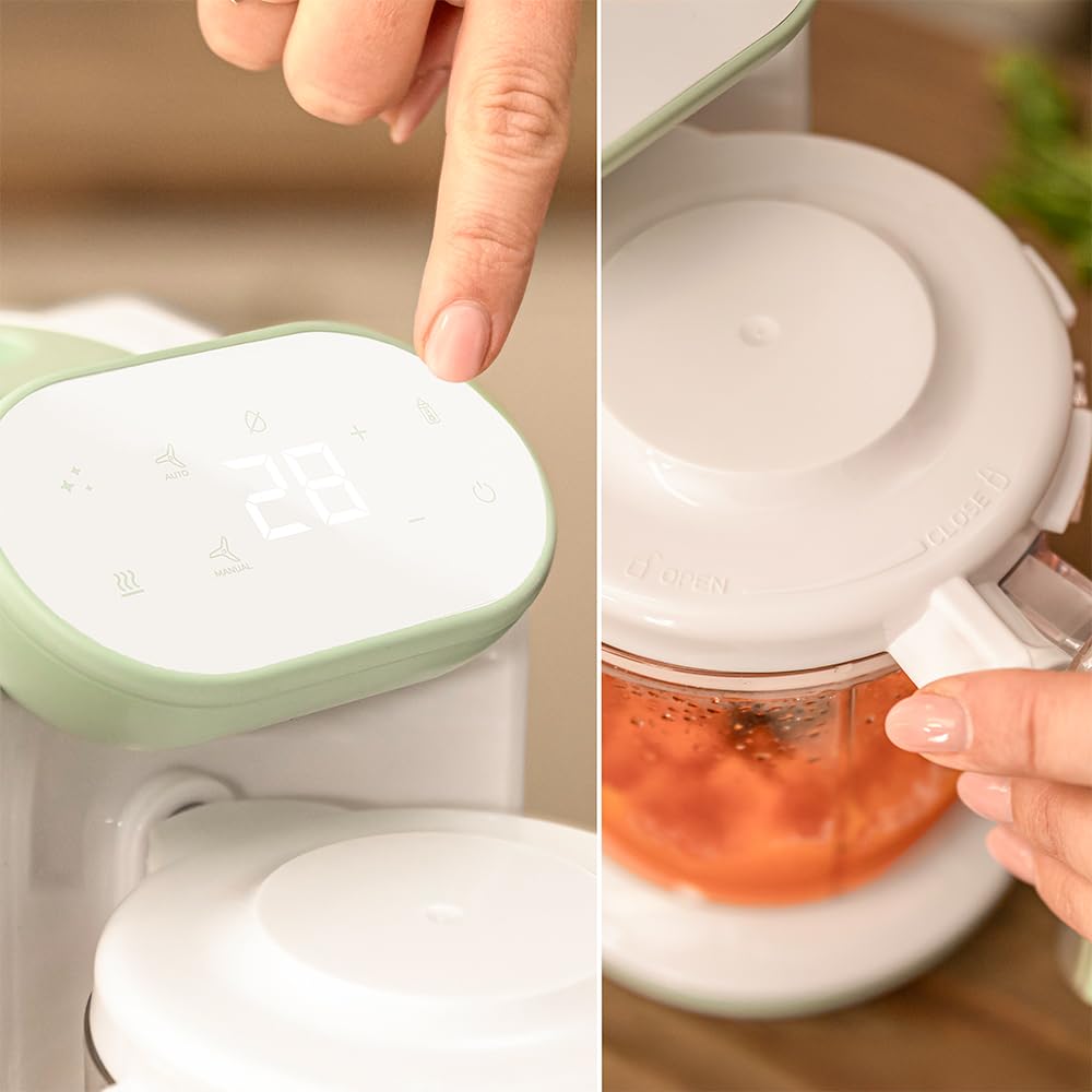 Cecotec Robot de Cocina Bebé, Procesador de Alimentos Nana BabyCare FoodProcessor. Hierve, Tritura, Esteriliza y Calienta Biberones, sin BPA, Apto para Frutas, Verduras y Carnes, Incluye Recetario