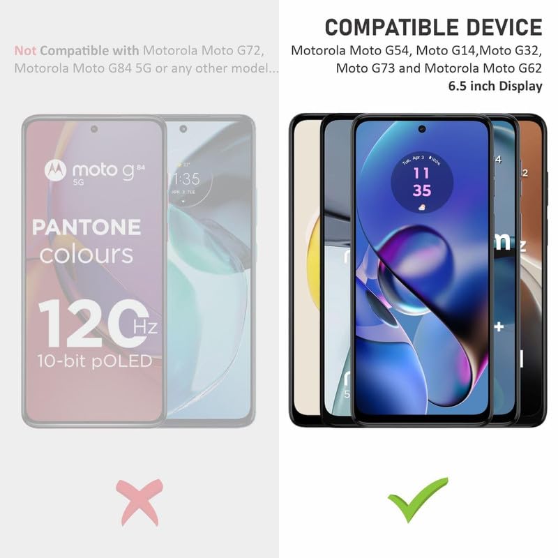 Image of Edge To Edge Screen Protector Tempered Glass For Moto G64 5G / Motorola G64 5G / Moto G54 5G With Easy Installation Kit