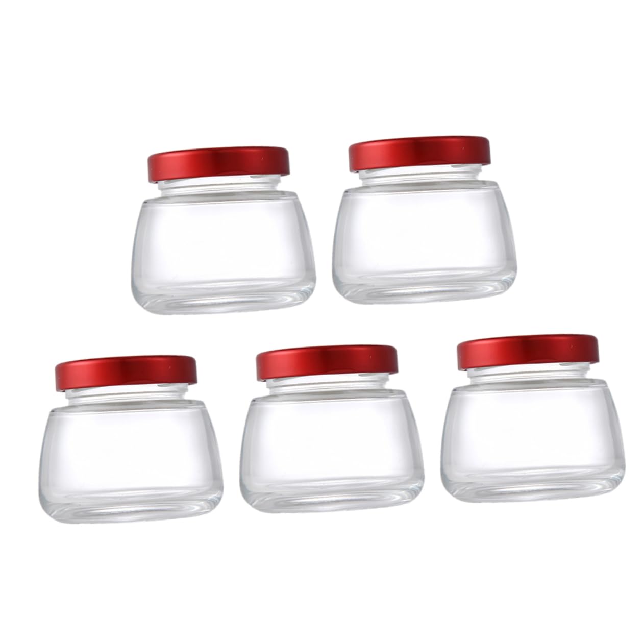 Tarro de Cristal Sellado 150ml Rojo, 5 Piezas de Vidrio