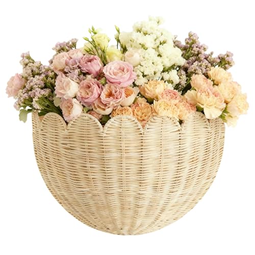 Wand Hängekorb Geflochtener Rattan Wandkorb Geflochtenes Gewellte...