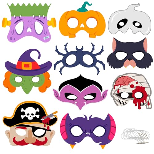 Image of Party Propz Mask For Kids - 20 Pcs | Mask | hacker mask | Horror masks scary | Party accessories adults | costume for kids (Cardstock)