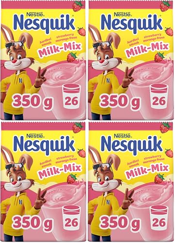Nesquik Nestlé Fresa, Bolsa de 350 g (Paquete de 4)