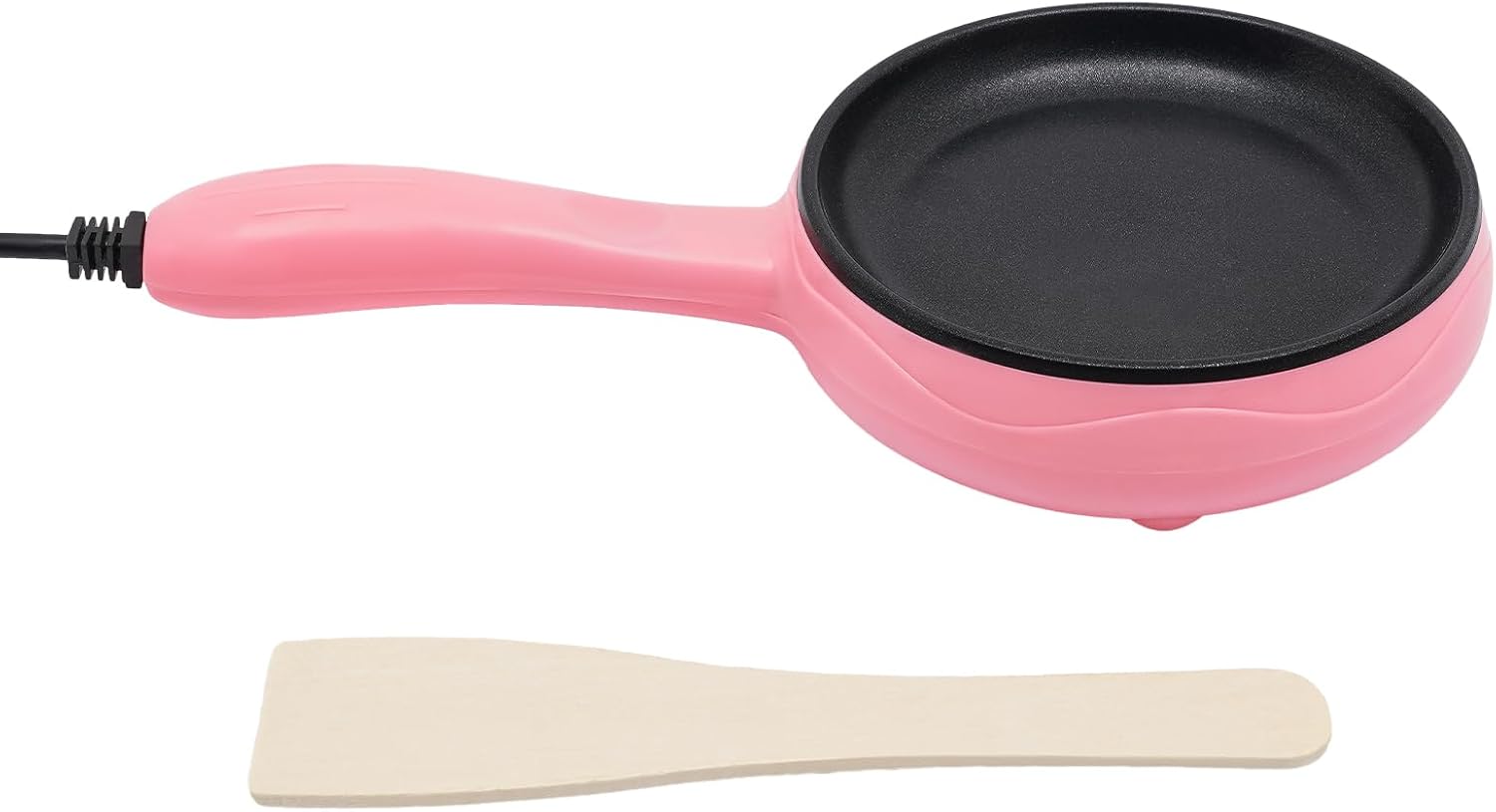 450W Electric Skillet Mini Frying Pan, 6 Inch Mini Skillet Electric, 110V Small Electric Frying Pan for Frying Eggs, Dumplings, Bacon, Sausage(Pink)