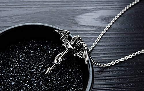 Dragon Dagger Necklace for Men or Women Stainless Steel Punk Gothic Vintage Look Mythical Pendant With Chain Fantasy Fashion Jewelry by Ginger Lyne - Image 3