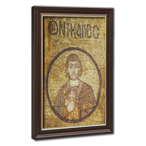 Impression toile mosaïque byzantine Martyr de Sébaste Nicolas 30x45cm