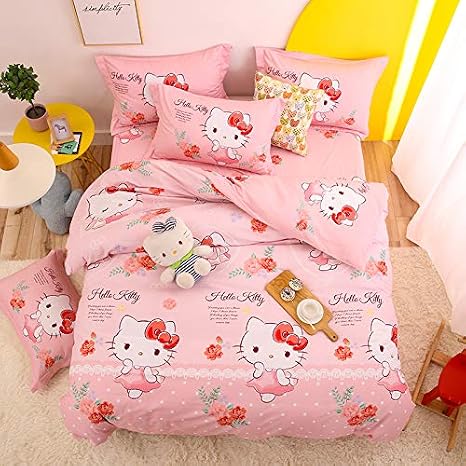 Amazon.com: Jacoble Casa - Juego de ropa de cama para niños (100% algodón),  color rosa : Hogar y Cocina